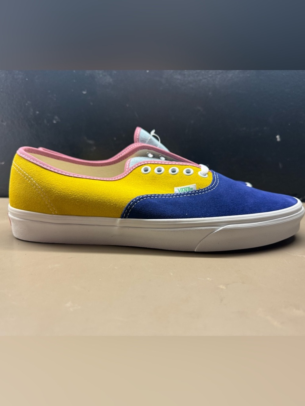 New w/Box Mens Vans Authentic Sunshine Multicolored Suede Yellow Blue Red Men 12